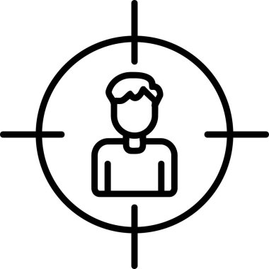 İnsan hedef simgesi, vektör illüstrasyonu basit tasarım