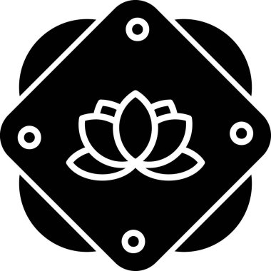 lotus. Web simgesi basit illüstrasyon