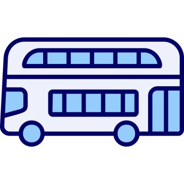 Çift katlı otobüs. Web simgesi basit illüstrasyon