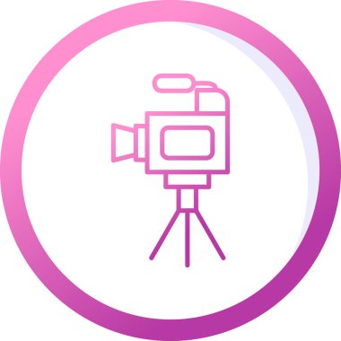 Film kamerası. Web simgesi basit illüstrasyon 