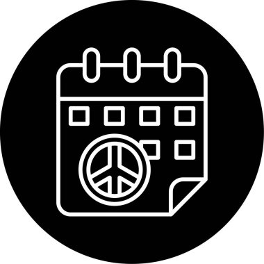 Takvim simgesi vektör illüstrasyonunda barış işareti