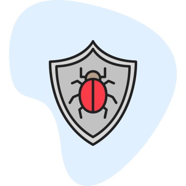 Antivirüs web simgesi, vektör çizimi