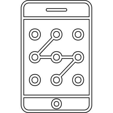 Mobil Desen Kilit simgesi, vektör illüstrasyonu