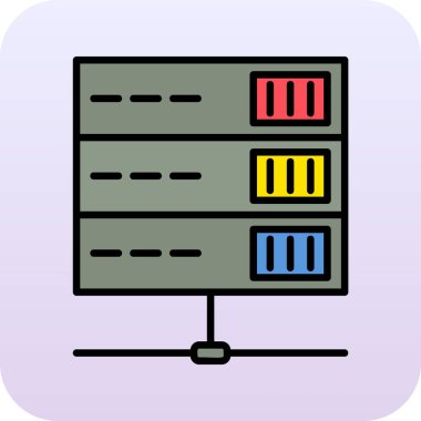 bilgisayar sunucu simgesi, vektör illüstrasyonu basit tasarım