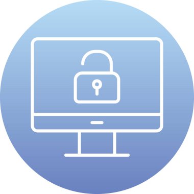 Güvenli olmayan bilgisayar vektör simgesi modern basit illüstrasyon