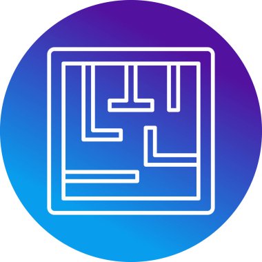 Labirent, labirent, ikon vektör illüstrasyonu