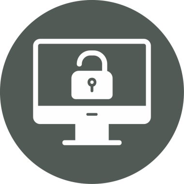 Güvenli olmayan bilgisayar vektör simgesi modern basit illüstrasyon