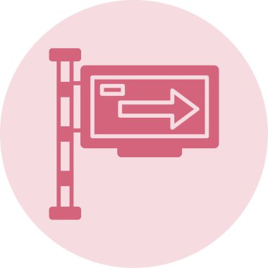 Tek Yol İşaret Ağı simgesi, vektör illüstrasyonu