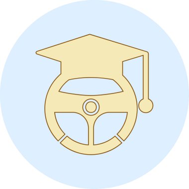 Sürüş Okulu simgesi, vektör illüstrasyonunun yaratıcı logo tasarımı  