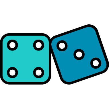 oyun zarları simgesi, vektör illüstrasyonu 