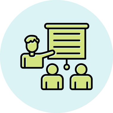 izleyici sunum simgesi vektör illüstrasyonu