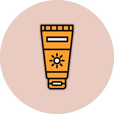 Güneş kremi simge vektör çizim.