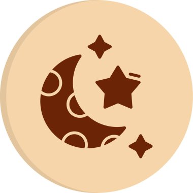 Yıldızlı ay. Web simgesi basit illüstrasyon 