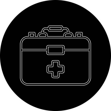 İlk Yardım Kit web simgesi, vektör illüstrasyonu 