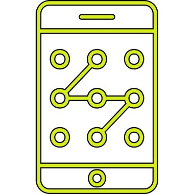 Mobil Desen Kilit simgesi, vektör illüstrasyonu