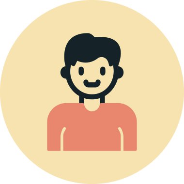 İnsan avatar web simgesi basit illüstrasyon 