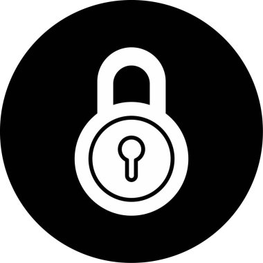 kilit düz simge vektör çizim