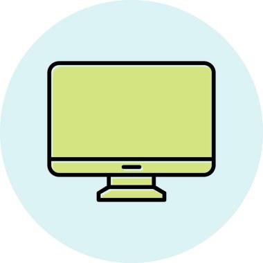 Bilgisayar monitörü. Web simgesi basit illüstrasyon 