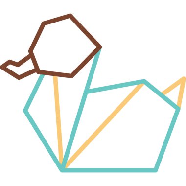 Kağıttan ördek. Web simgesi basit illüstrasyon