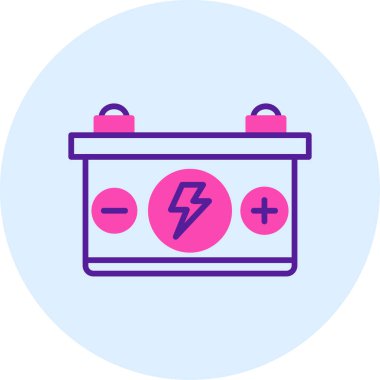 Araba pil simgesi, vektör çizim 