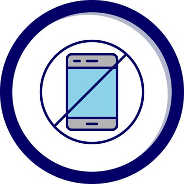 Cep telefonu yasak işareti. Web simgesi basit tasarım