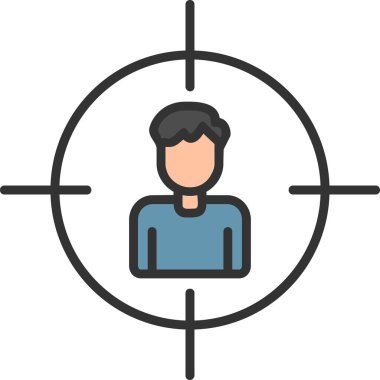 İnsan hedef simgesi, vektör illüstrasyonu basit tasarım