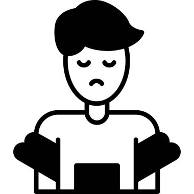 Kolları havada yüzen adam, vektör illüstrasyonu basit tasarım