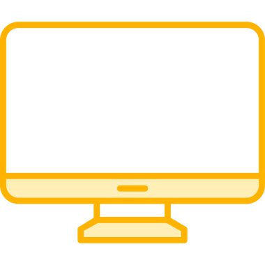 Bilgisayar monitörü. Web simgesi basit illüstrasyon 