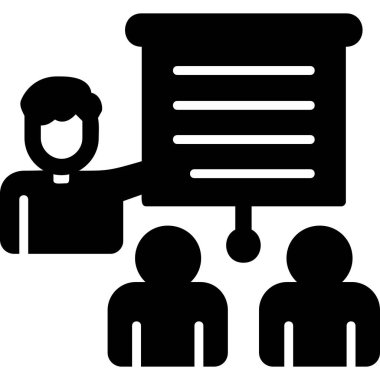 izleyici sunum simgesi vektör illüstrasyonu