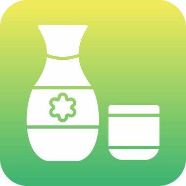 Kavanoz ikon vektör illüstrasyonunda alkol sakesi