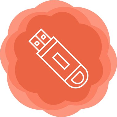 Flash disk simgesi, vektör illüstrasyon tasarımı