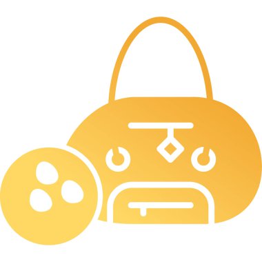 Spor çantası simgesi, vektör illüstrasyonu