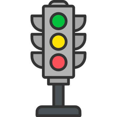 Trafik ışığı. Web simgesi basit illüstrasyon