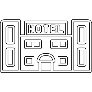 Otel web simgesi, vektör illüstrasyonu