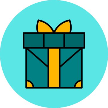 gift box with bow, vector illustration