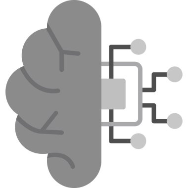 Makine Öğrenme Simgesi, Yapay Zeka düğmesi, vektör illüstrasyonu 