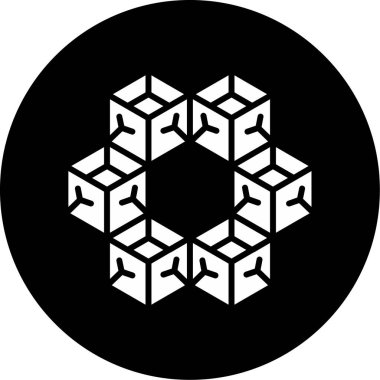 Bir Küp simgesinin vektör illüstrasyonu 