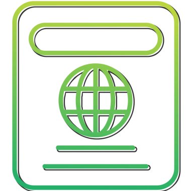 Modern Pasaport Kontrol simgesinin vektör çizimi           