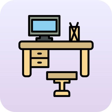 işyeri web simgesi vektör illüstrasyonu