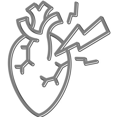 Kalp krizi. Web basit hastalık simgesi