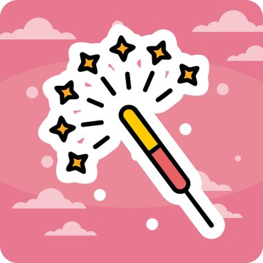 Havai fişek. Web simgesi basit illüstrasyon                           