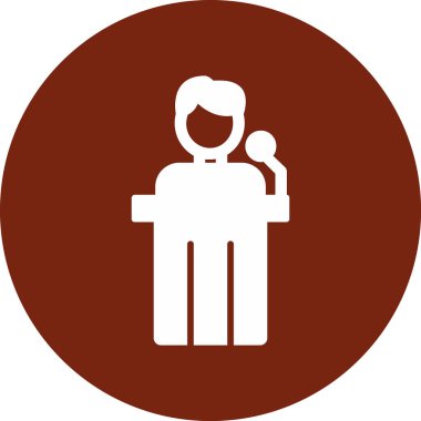 Siyaset ikonu. Web için basit bir konferans vektör simgesi çizimi