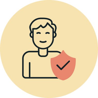 Bir Güven Adamı simgesinin vektör illüstrasyonu  