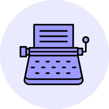 Daktilo. Web simgesi basit illüstrasyon 