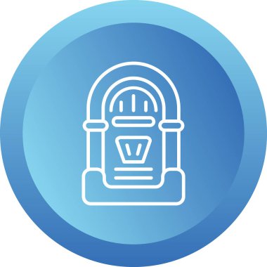 Müzik kutusu simgesi, vektör illüstrasyonu