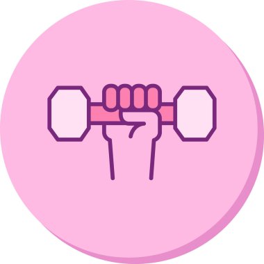 Dumbbell simgesi ile El 'in vektör illüstrasyonu 