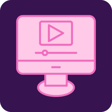 Video oynatıcı ikon vektör illüstrasyonu 