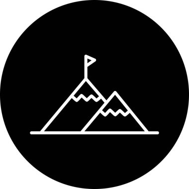 Başarı Dağı simgesinin vektör illüstrasyonu 