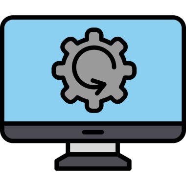 Veri işleme simgesi, vektör illüstrasyonu 