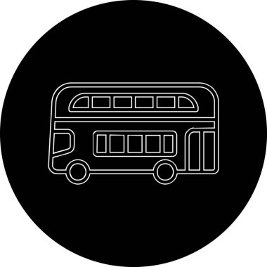 Çift katlı otobüs. Web simgesi basit illüstrasyon